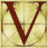 Canvas artwork monogram wall art letter V beige & rust