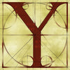 Canvas artwork monogram wall art letter Y beige & rust