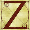 Canvas artwork monogram wall art letter Z beige & rust