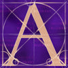 Canvas artwork monogram wall art letter A purple
