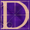 Canvas artwork monogram wall art letter D purple