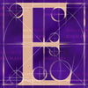 Canvas artwork monogram wall art letter E purple