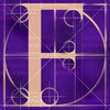 Canvas artwork monogram wall art letter F purple