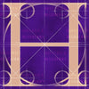 Canvas artwork monogram wall art letter H purple