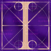 Canvas artwork monogram wall art letter I purple