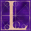 Canvas artwork monogram wall art letter L purple