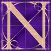Canvas artwork monogram wall art letter N purple