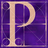 Canvas artwork monogram wall art letter P purple