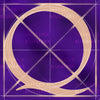 Canvas artwork monogram wall art letter Q purple