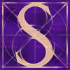 Canvas artwork monogram wall art letter S purple