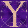 Canvas artwork monogram wall art letter Y purple