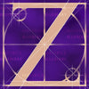 Canvas artwork monogram wall art letter Z purple