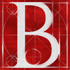 Canvas artwork monogram wall art letter B red & white