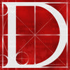 Canvas artwork monogram wall art letter D red & white