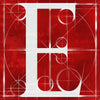 Canvas artwork monogram wall art letter E red & white