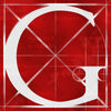 Canvas artwork monogram wall art letter G red & white