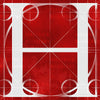 Canvas artwork monogram wall art letter H red & white