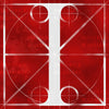 Canvas artwork monogram wall art letter I red & white
