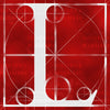Canvas artwork monogram wall art letter L red & white