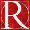 Canvas artwork monogram wall art letter R red & white