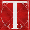 Canvas artwork monogram wall art letter T red & white