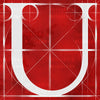 Canvas artwork monogram wall art letter U red & white