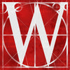 Canvas artwork monogram wall art letter W red & white