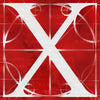 Canvas artwork monogram wall art letter X red & white