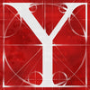 Canvas artwork monogram wall art letter Y red & white