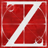 Canvas artwork monogram wall art letter Z red & white