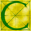 Canvas artwork monogram wall art letter C yellow & green