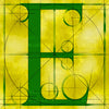 Canvas artwork monogram wall art letter E yellow & green