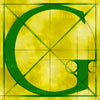 Canvas artwork monogram wall art letter G yellow & green
