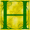 Canvas artwork monogram wall art letter H yellow & green