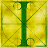 Canvas artwork monogram wall art letter I yellow & green