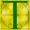 Canvas artwork monogram wall art letter T yellow & green
