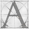 Canvas artwork monogram wall art letter A silver & gray