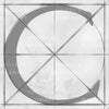 Canvas artwork monogram wall art letter C silver & gray