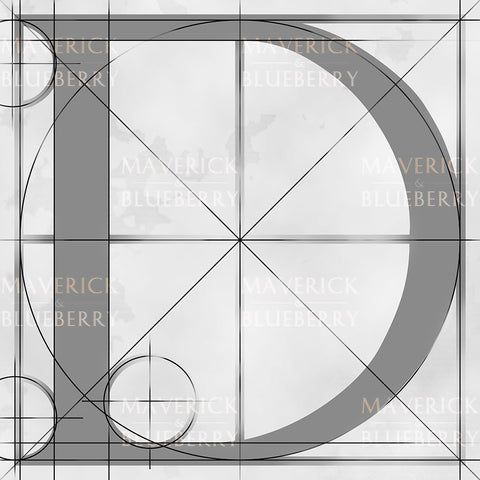 Canvas artwork monogram wall art letter D silver & gray