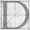 Canvas artwork monogram wall art letter D silver & gray