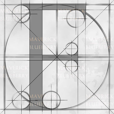 Canvas artwork monogram wall art letter F silver & gray