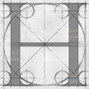 Canvas artwork monogram wall art letter H silver & gray