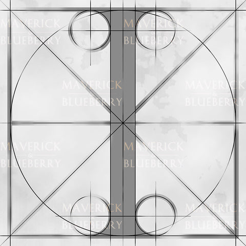 Canvas artwork monogram wall art letter I silver & gray