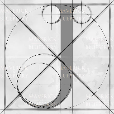 Canvas artwork monogram wall art letter J silver & gray