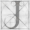 Canvas artwork monogram wall art letter J silver & gray