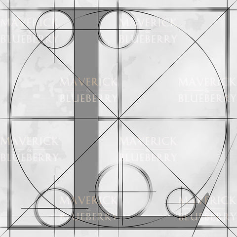 Canvas artwork monogram wall art letter L silver & gray