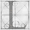 Canvas artwork monogram wall art letter L silver & gray