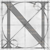 Canvas artwork monogram wall art letter N silver & gray