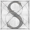 Canvas artwork monogram wall art letter S silver & gray