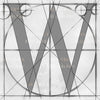Canvas artwork monogram wall art letter W silver & gray